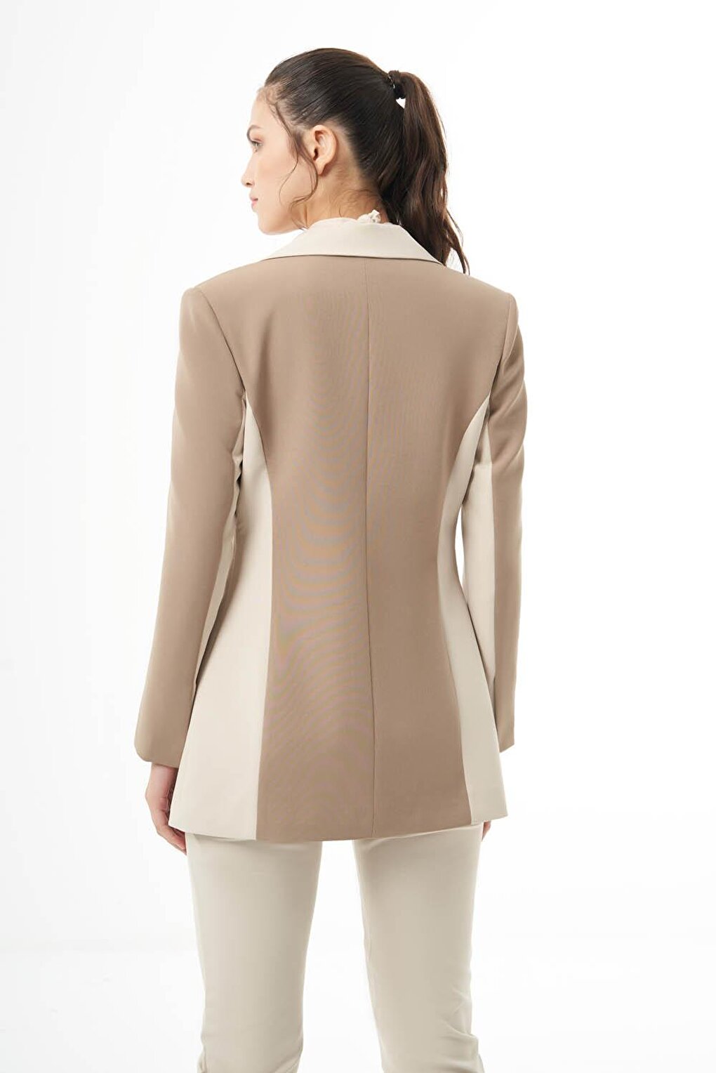 Design Color Blocked Mink-Beige Jacket