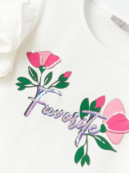 Girl's Floral Favorite Printed T-Shirt