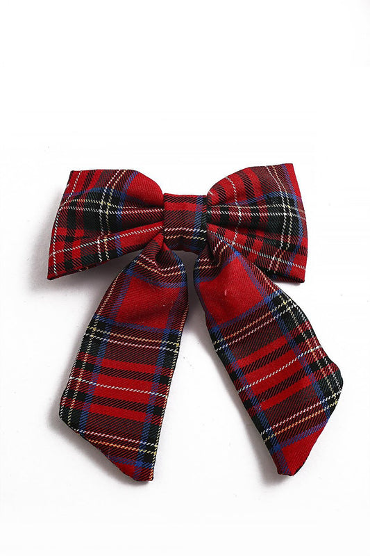 Plaid Patterned Bow Buckle