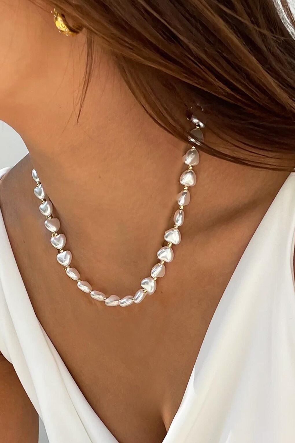 Artificial Trapezoid Pearl Necklace