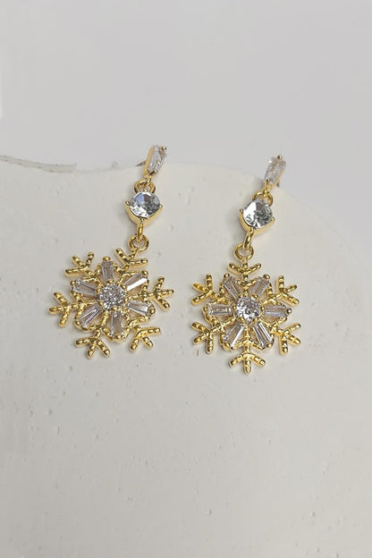 Zircon Stone Snowflake Earring