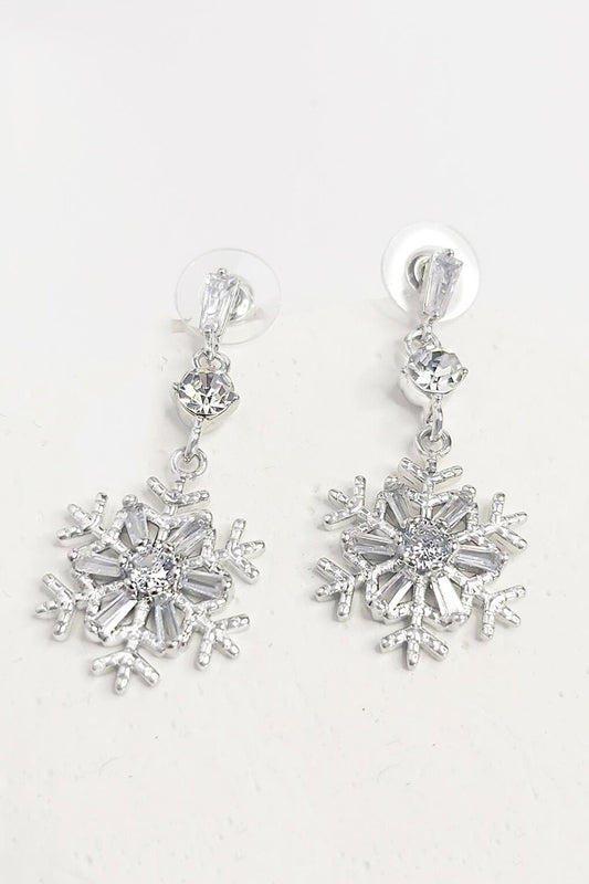 Zircon Stone Snowflake Earring