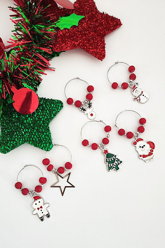 Christmas Figures Charm Multi-Purpose Earring Set 6 Pack