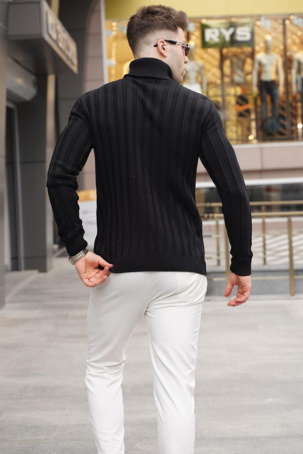 Black Turtleneck Knitwear Sweater 5764