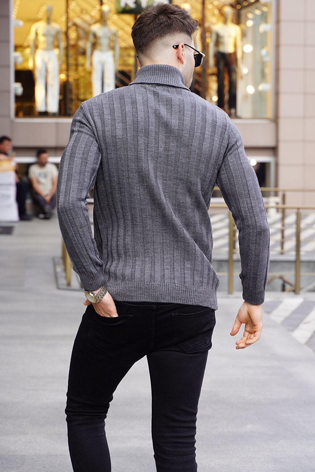 Anthracite Turtleneck Knitwear Sweater 5764