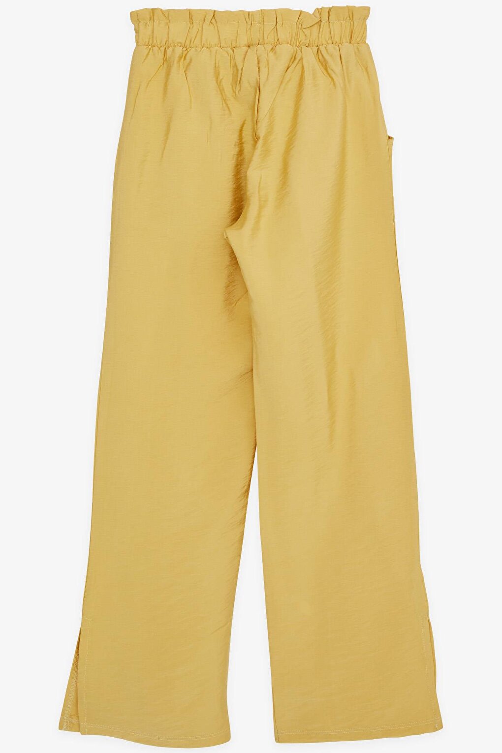 Girls' Trousers with Pockets and Slits on the Leg Mustard Yellow (Ages 8-14)