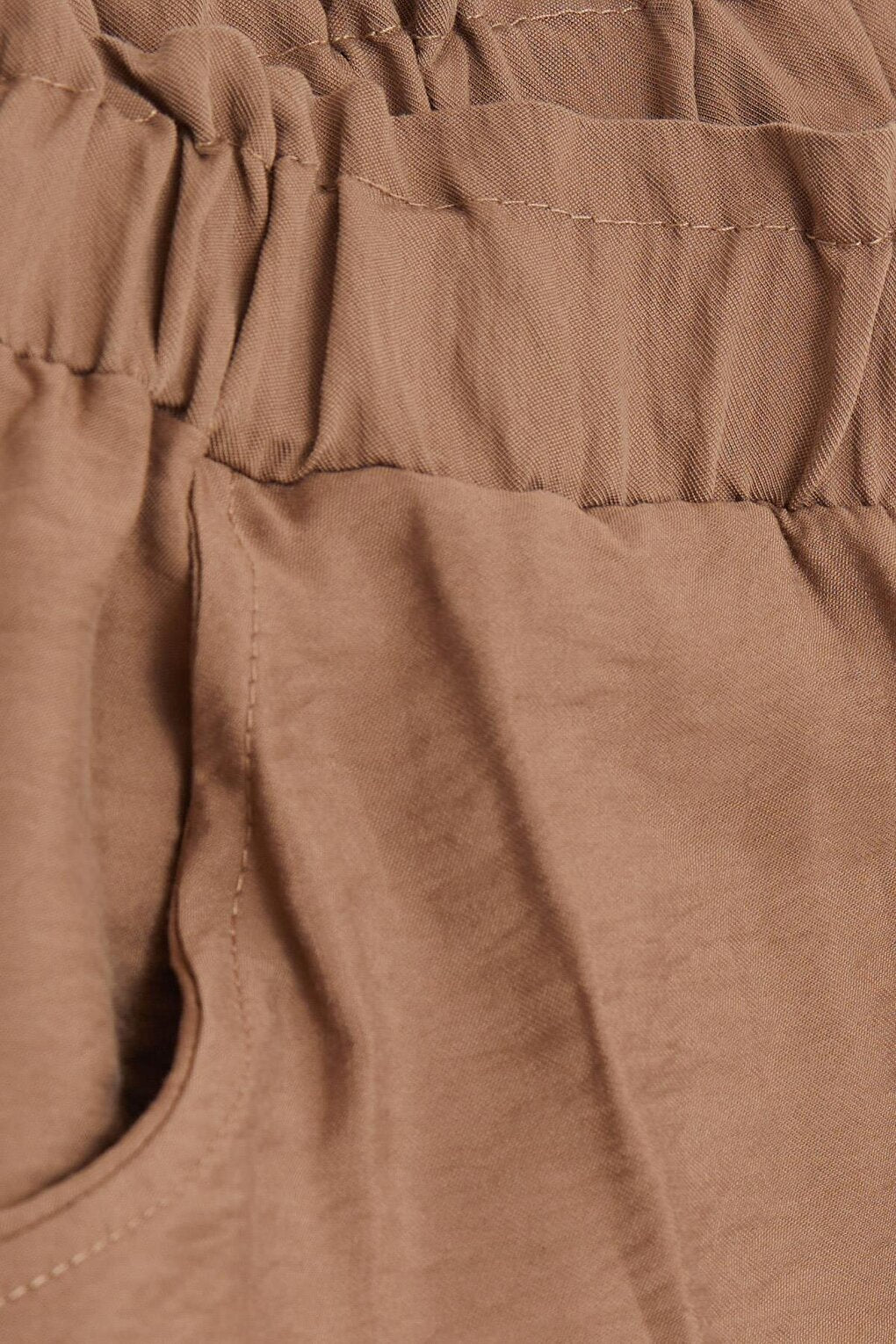 Girl's Trousers with Pockets and Slits on the Leg, Brown (Ages 8-14)