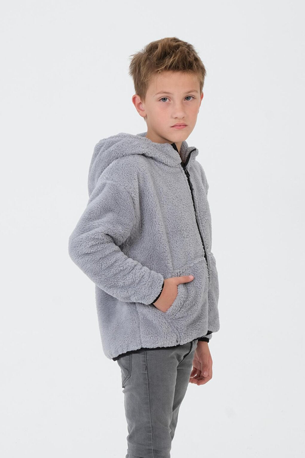 Boy's Plush Cargo Pocket Top