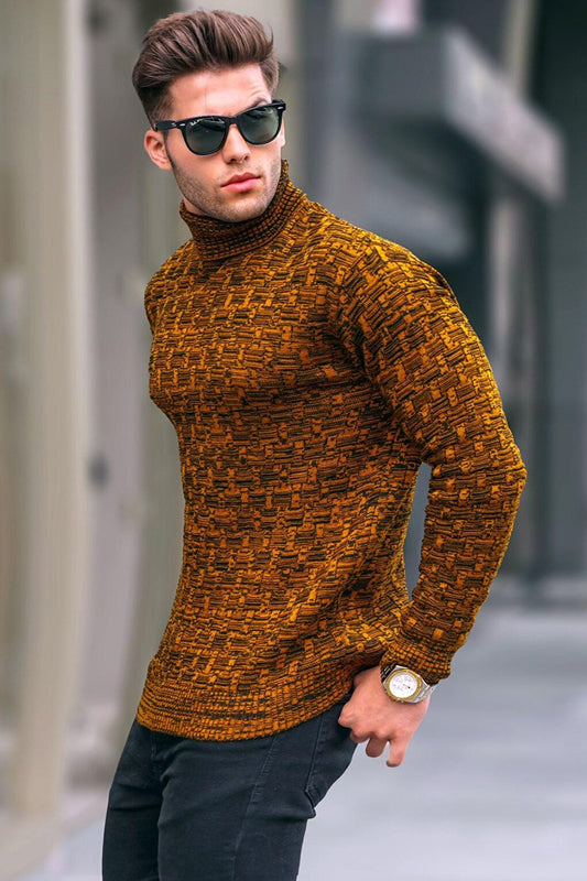 Mustard Turtleneck Knitwear Sweater 5758