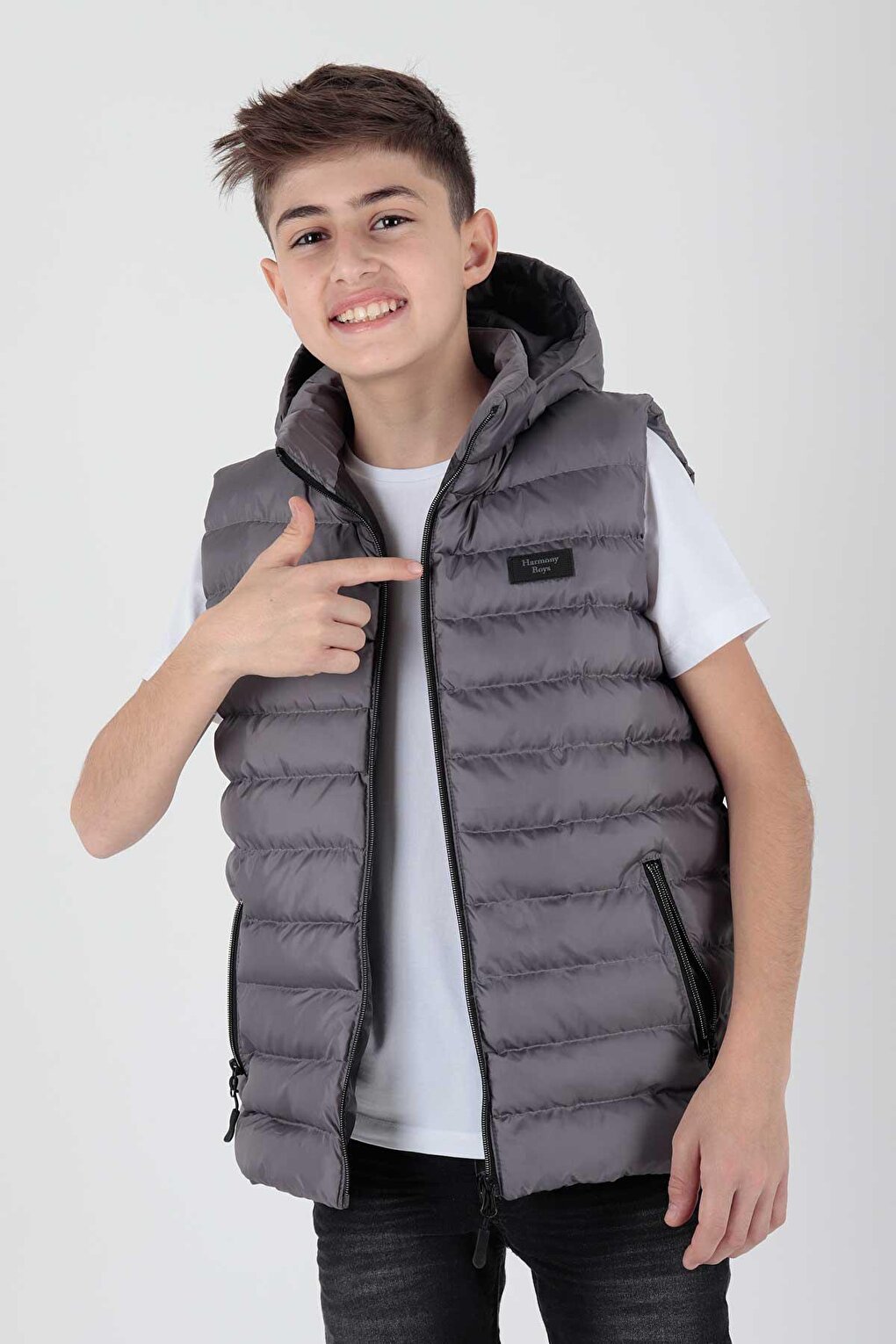 Boy's Fashion Trend Hooded Puffer Vest Ak215051