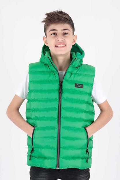 Boy's Fashion Trend Hooded Puffer Vest Ak215051