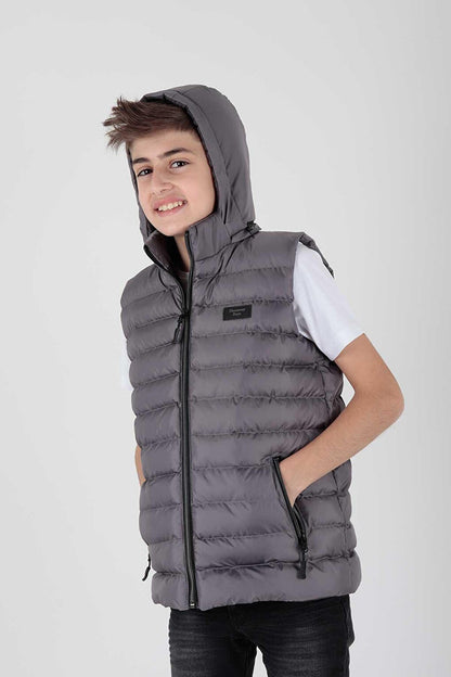 Boy's Fashion Trend Hooded Puffer Vest Ak215051