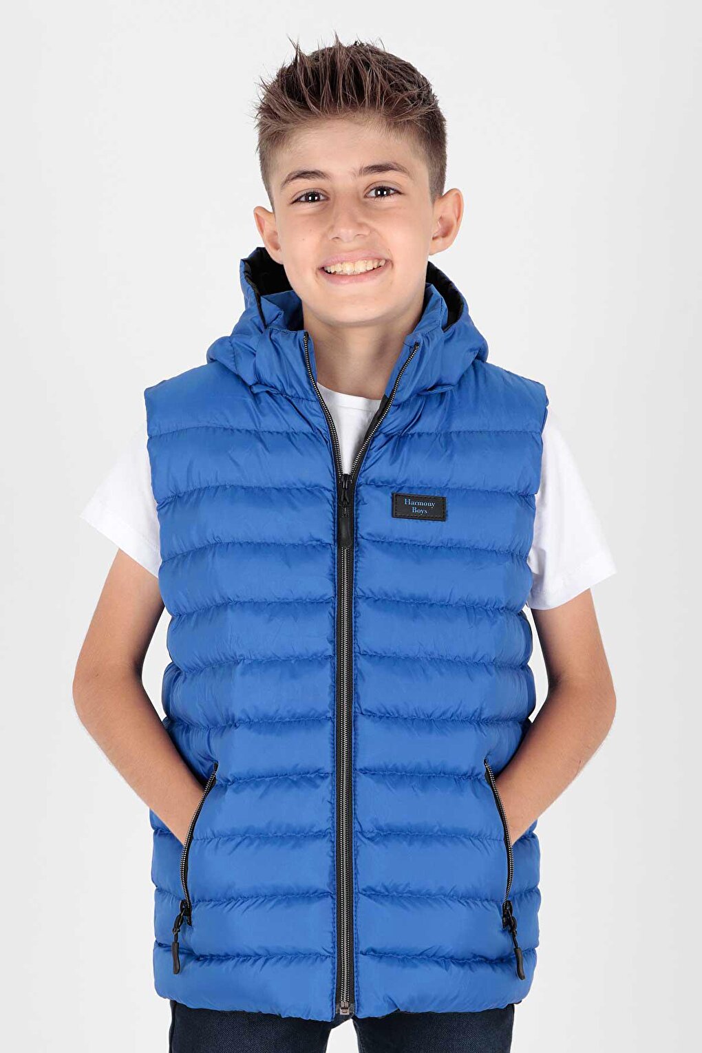 Boy's Fashion Trend Hooded Puffer Vest Ak215051