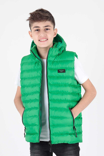 Boy's Fashion Trend Hooded Puffer Vest Ak215051