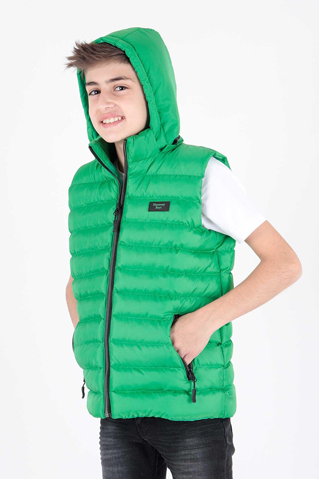 Boy's Fashion Trend Hooded Puffer Vest Ak215051