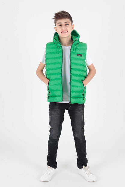 Boy's Fashion Trend Hooded Puffer Vest Ak215051