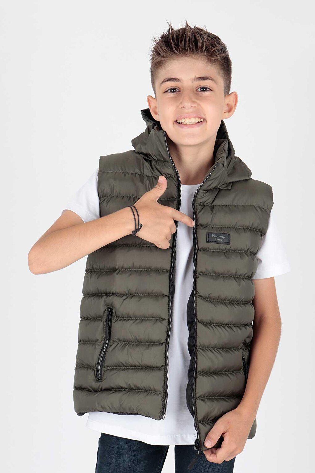 Boy's Fashion Trend Hooded Puffer Vest Ak215051