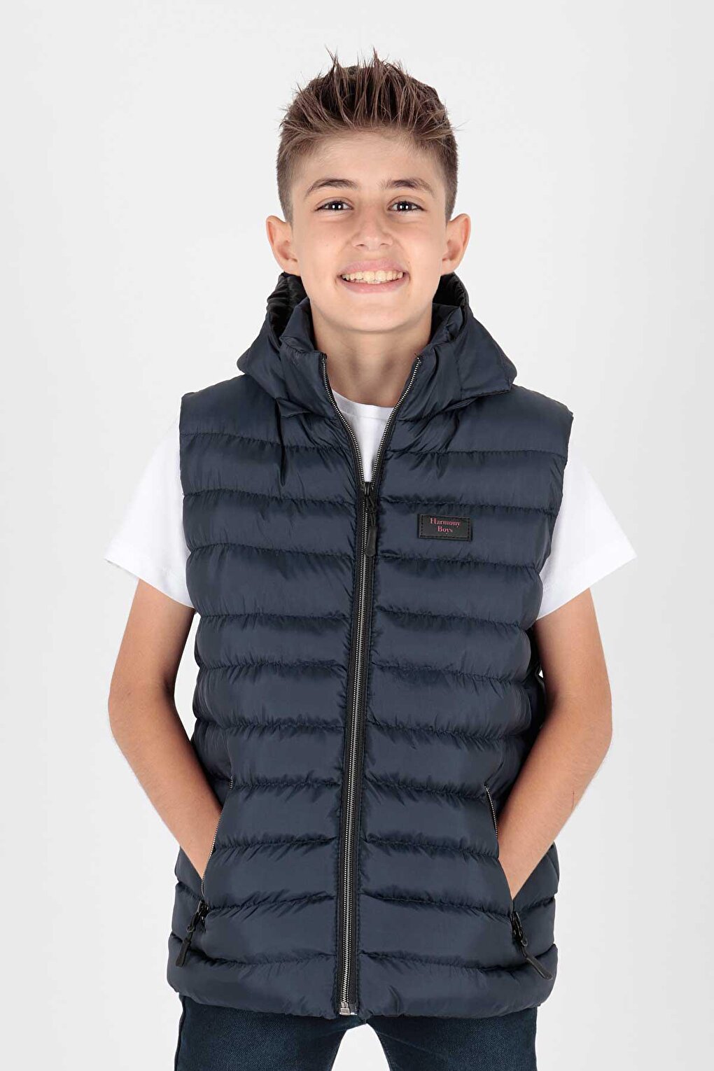 Boy's Fashion Trend Hooded Puffer Vest Ak215051