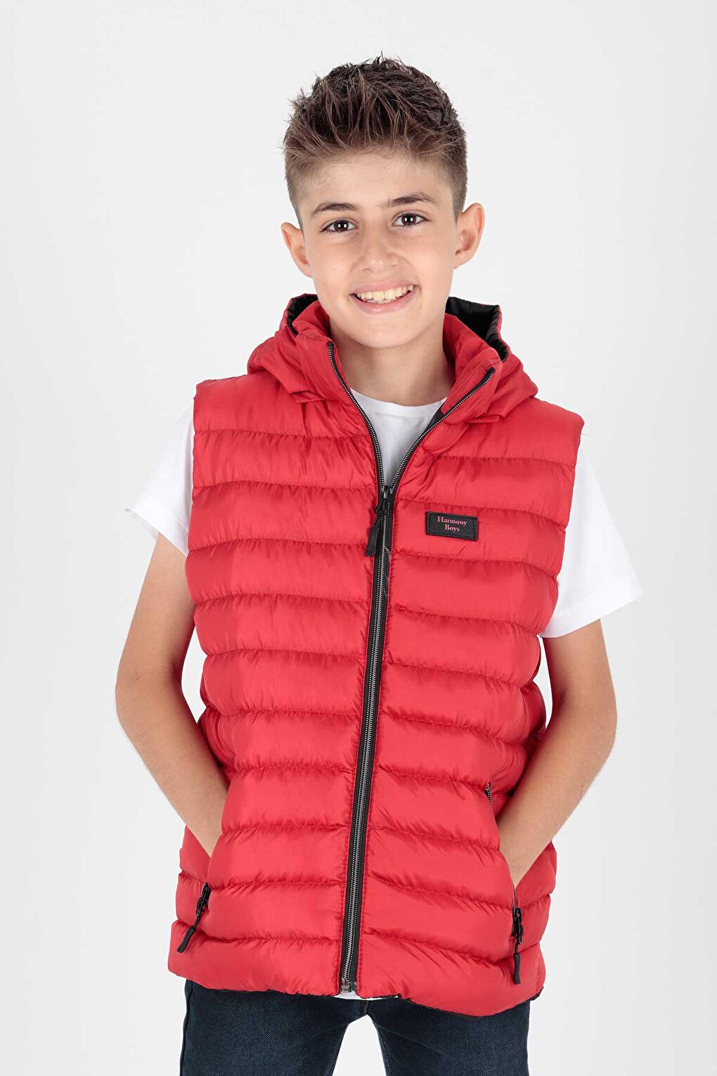 Boy's Fashion Trend Hooded Puffer Vest Ak215051