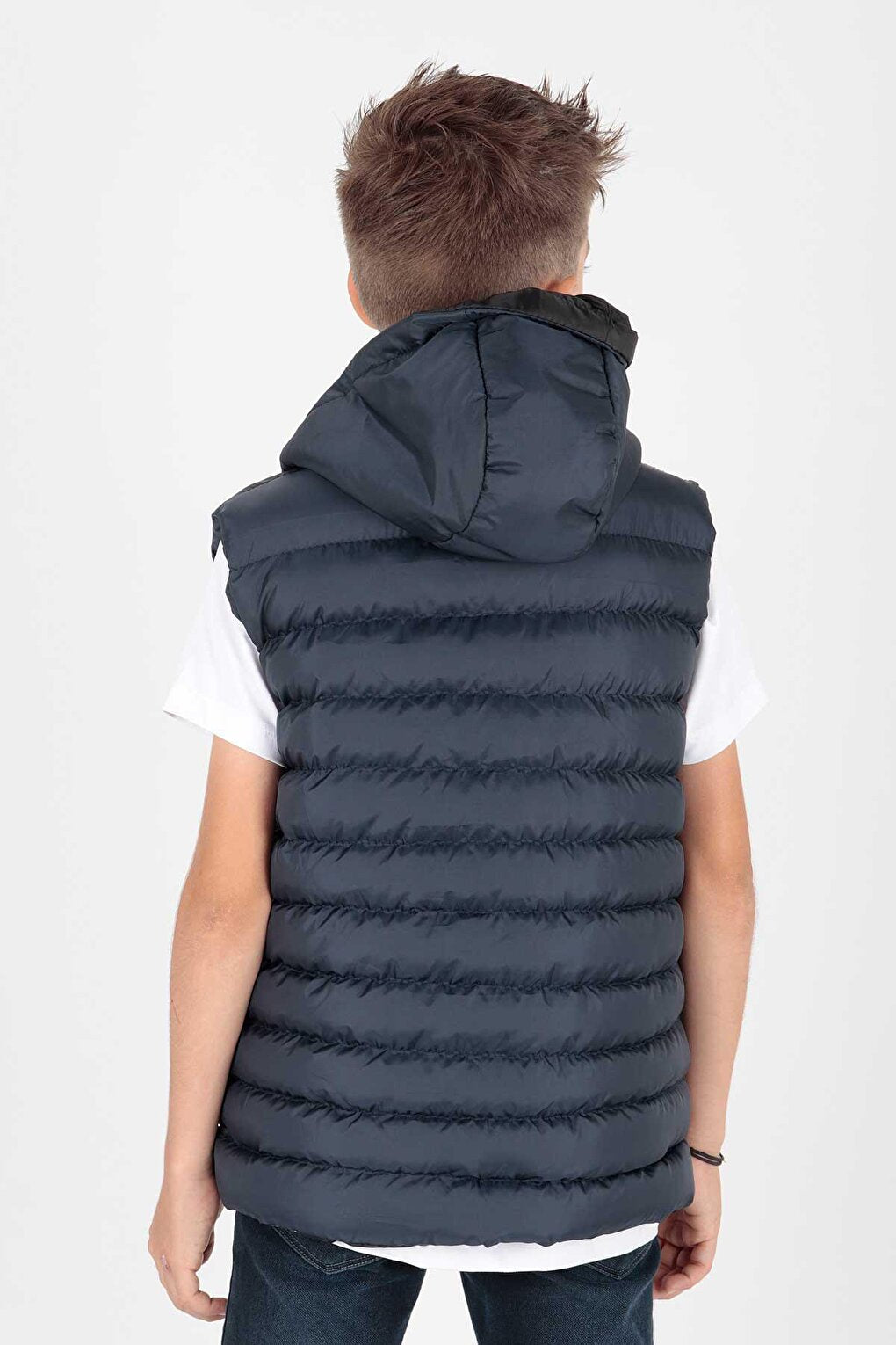 Boy's Fashion Trend Hooded Puffer Vest Ak215051