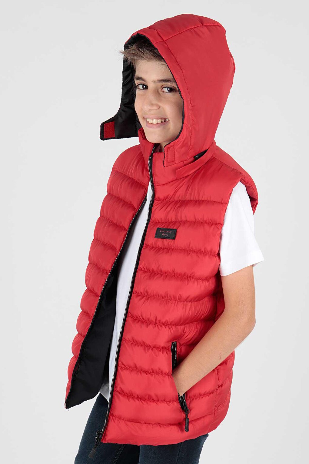 Boy's Fashion Trend Hooded Puffer Vest Ak215051