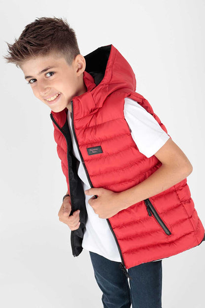 Boy's Fashion Trend Hooded Puffer Vest Ak215051