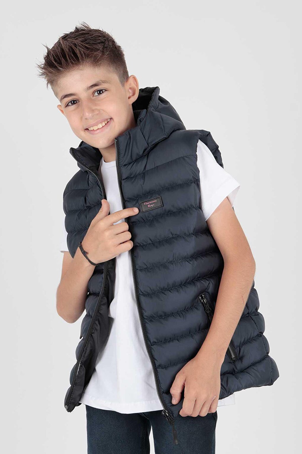 Boy's Fashion Trend Hooded Puffer Vest Ak215051