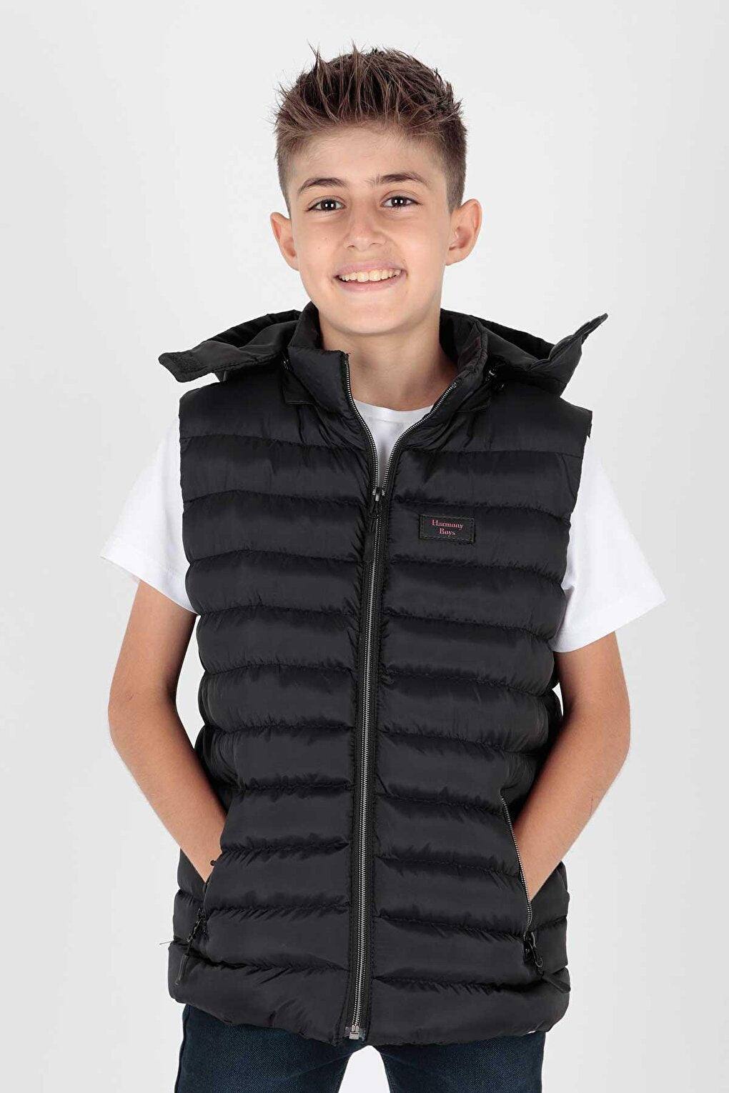 Boy's Fashion Trend Hooded Puffer Vest Ak215051