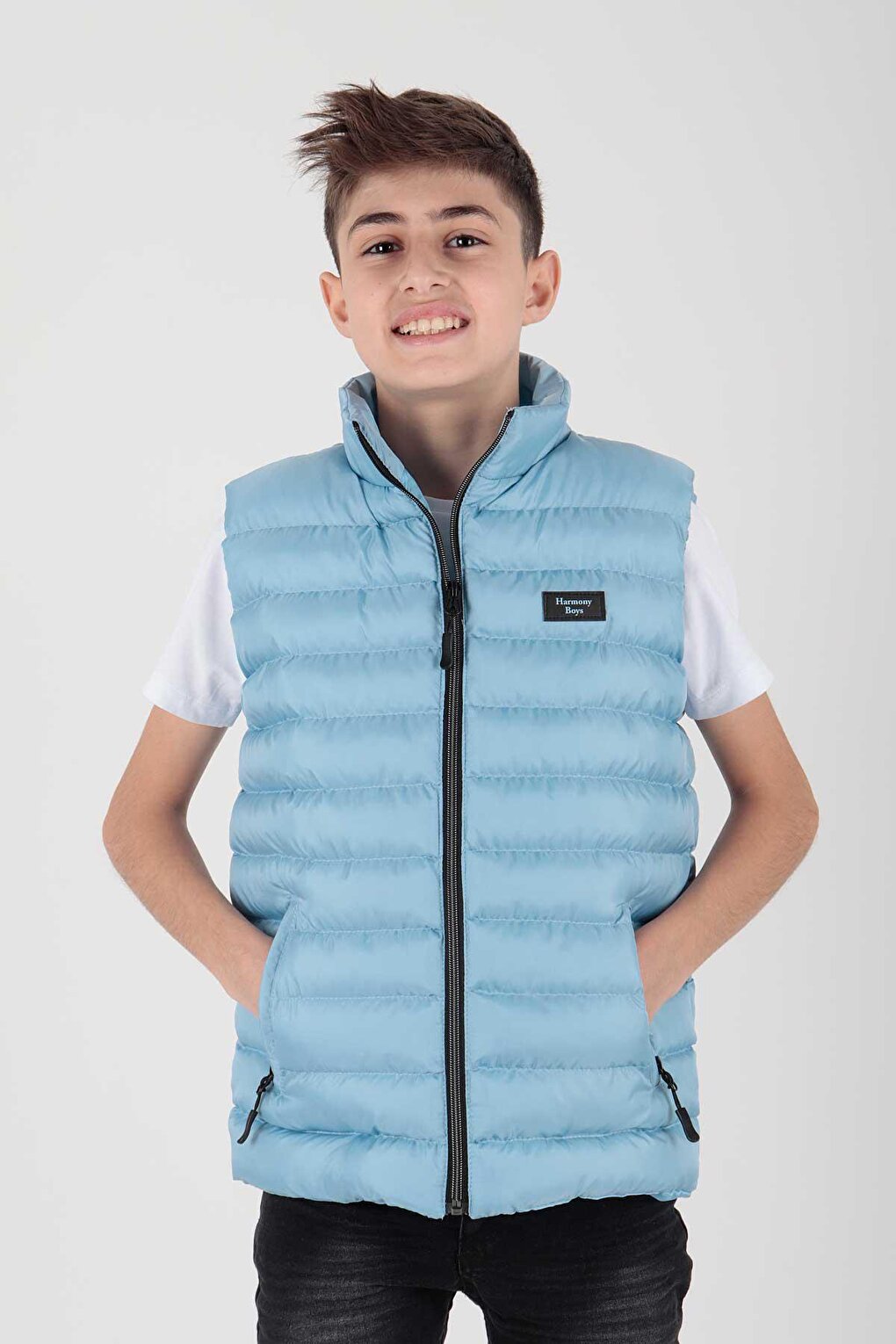 Boy's Hoodless Fashion Trend Puffer Vest Ak215354