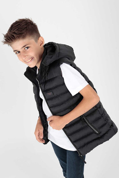 Boy's Fashion Trend Hooded Puffer Vest Ak215051