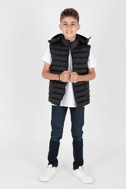 Boy's Fashion Trend Hooded Puffer Vest Ak215051