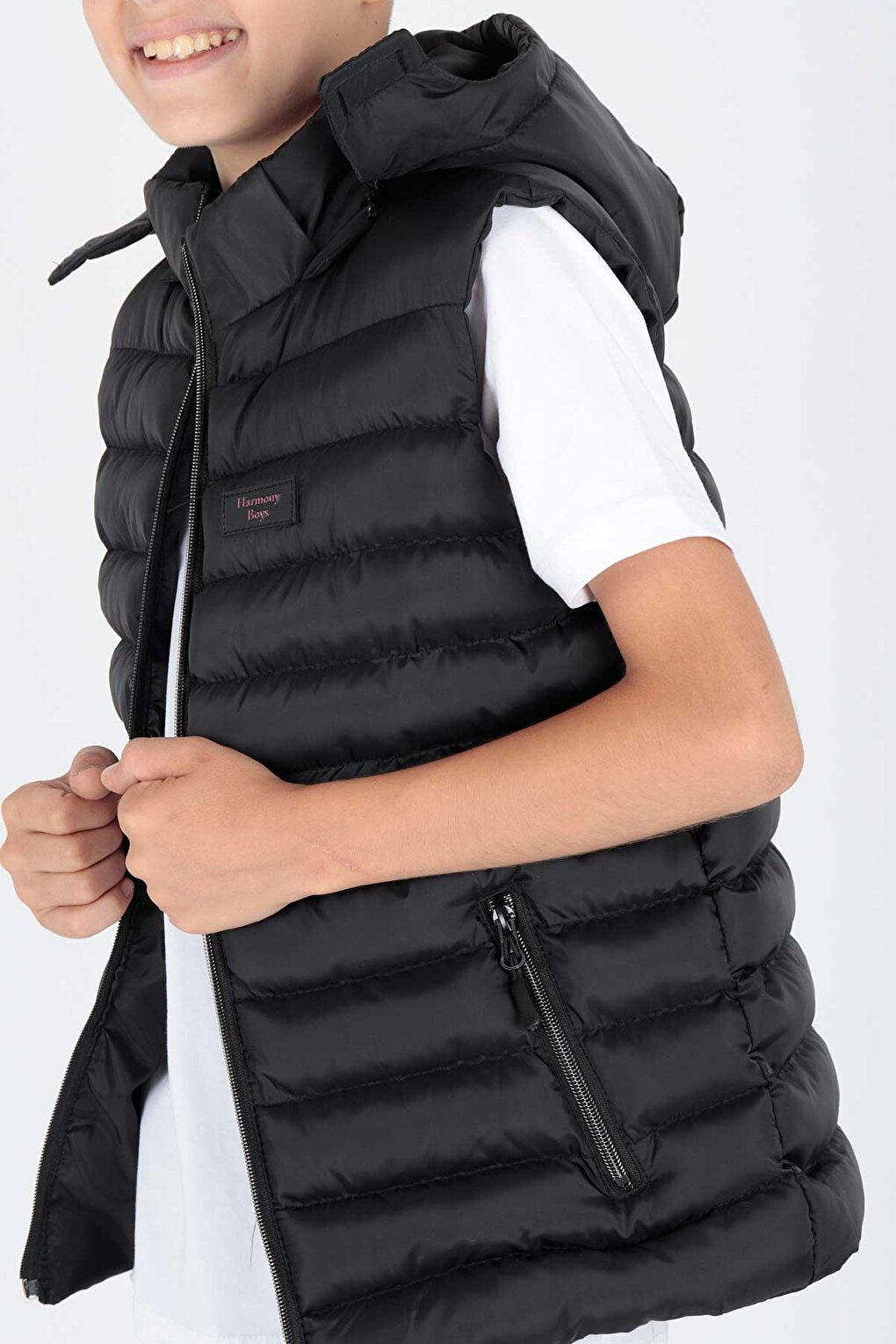 Boy's Fashion Trend Hooded Puffer Vest Ak215051