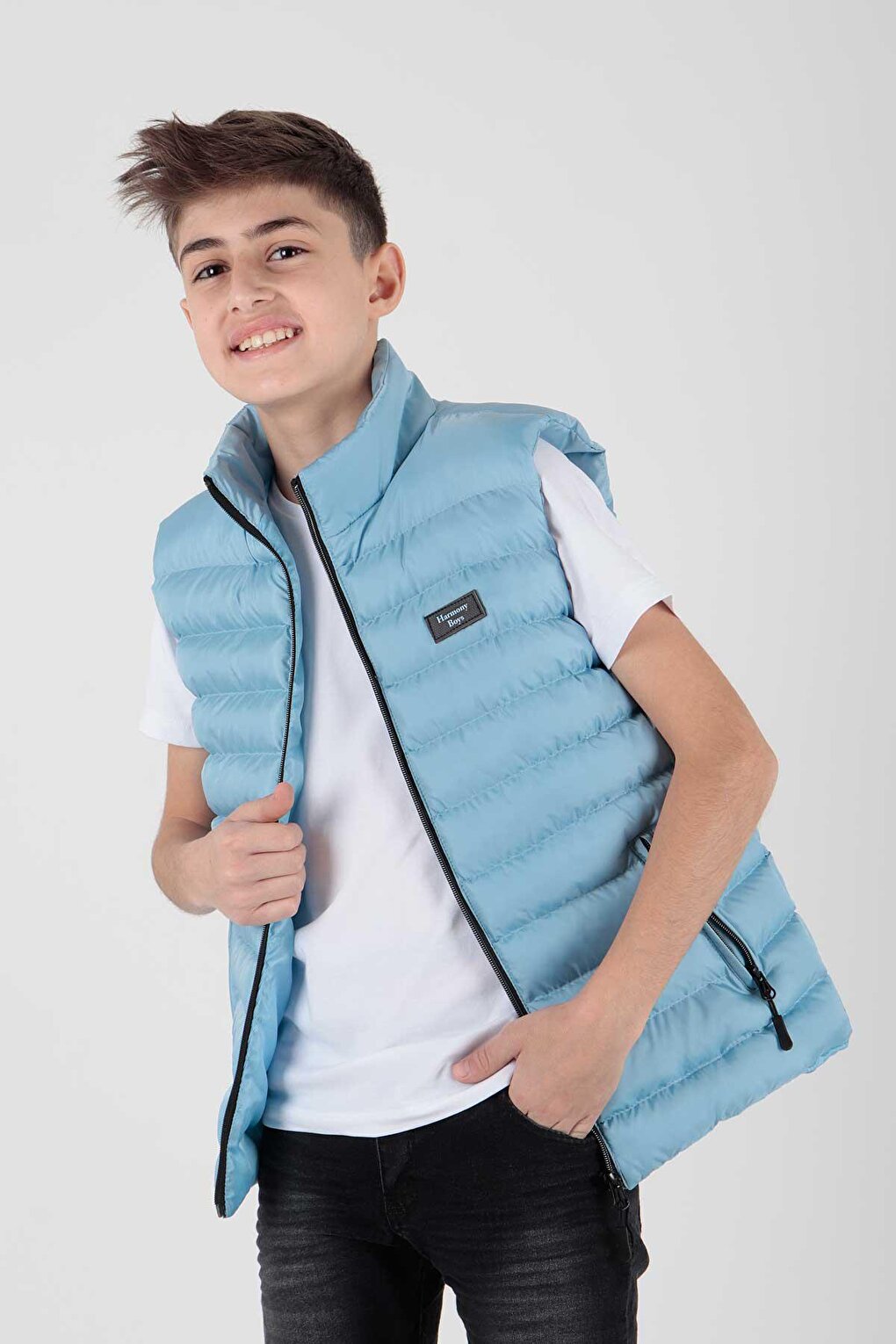 Boy's Hoodless Fashion Trend Puffer Vest Ak215354