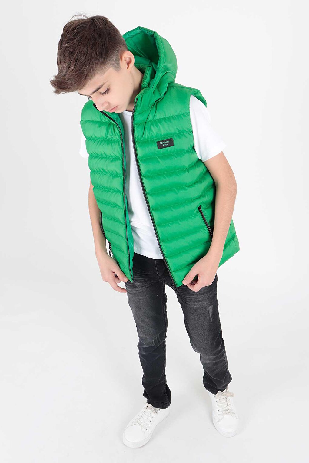 Boy's Fashion Trend Hooded Puffer Vest Ak215051