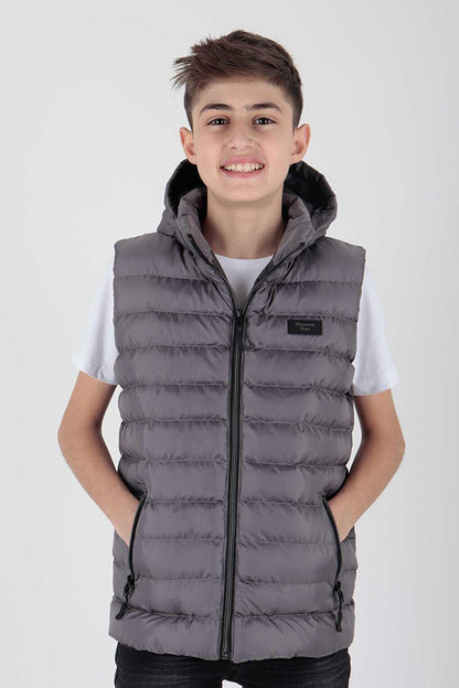 Boy's Fashion Trend Hooded Puffer Vest Ak215051