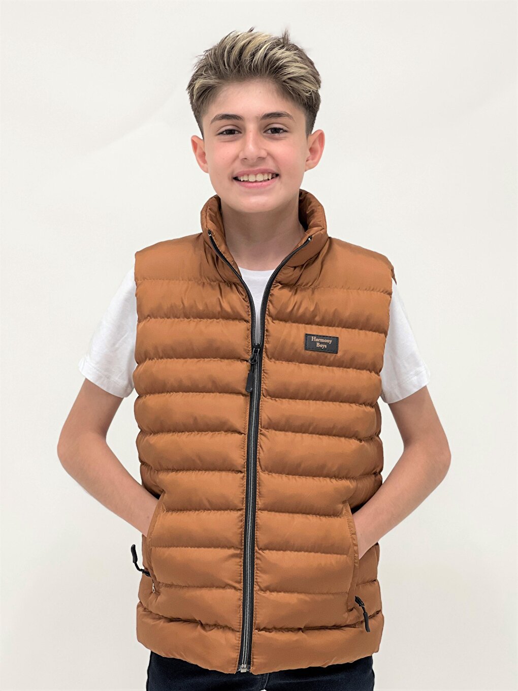 Boy's Hoodless Fashion Trend Puffer Vest Ak215354