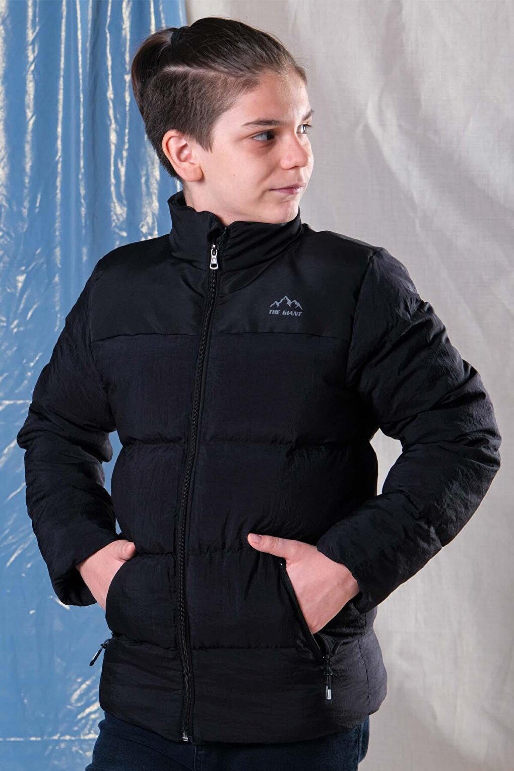 Boy's Thick Puffer Coat with Pocket Detail and Zipper