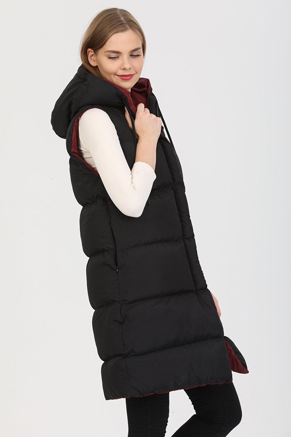 Double Sided Long Puffer Vest AC-K59087LNS