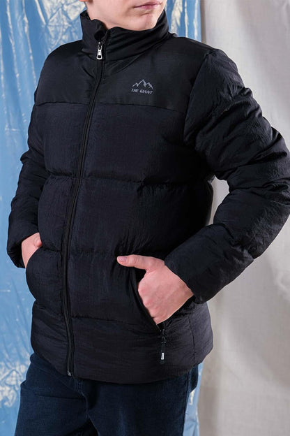 Boy's Thick Puffer Coat with Pocket Detail and Zipper