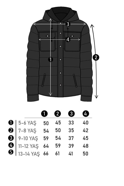 Boy's Thick Puffer Coat with Pocket Detail and Zipper