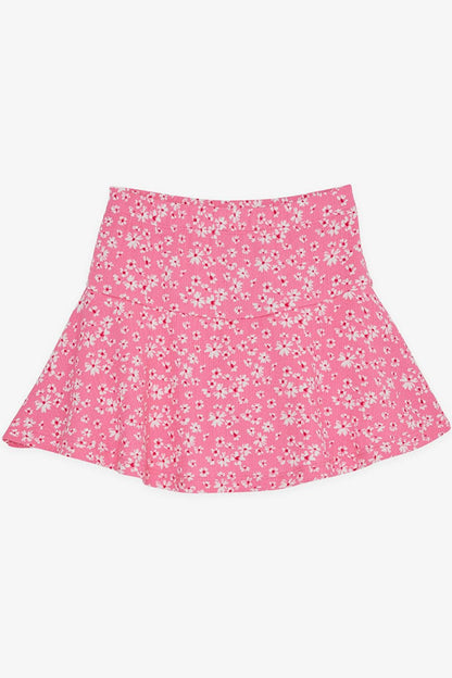 Girl's Skirt with Shorts Floral Patterned Pink (6-12 Years)