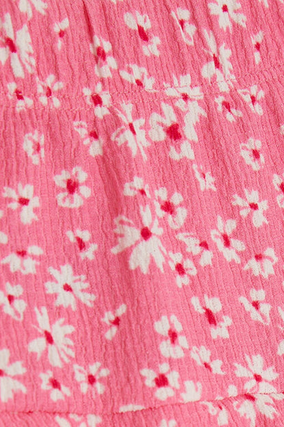 Girl's Skirt with Shorts Floral Patterned Pink (6-12 Years)