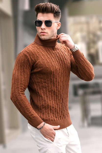 Camel Turtleneck Knitwear Sweater 5759