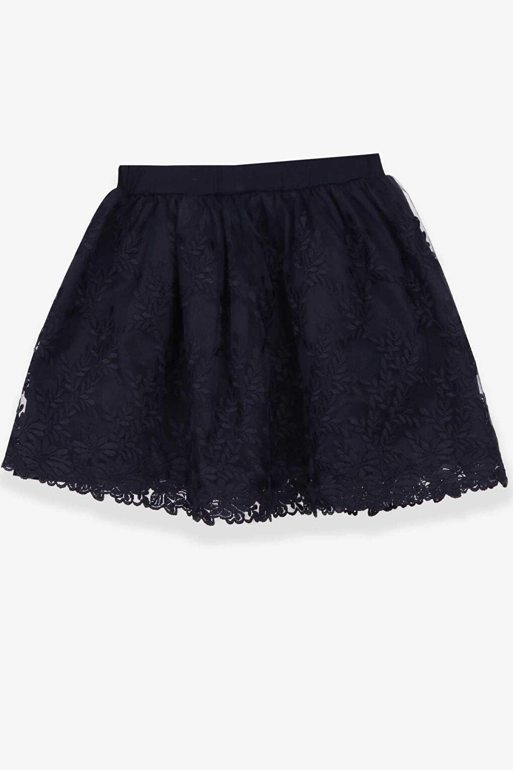 Girl's Skirt Flower Laced Navy Blue (Age 8-11)