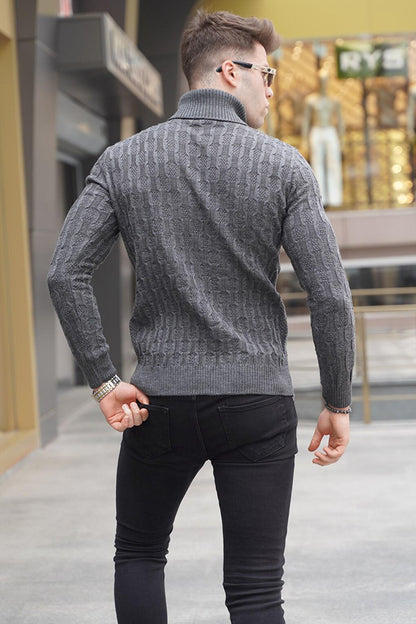 Anthracite Turtleneck Knitwear Sweater 5759