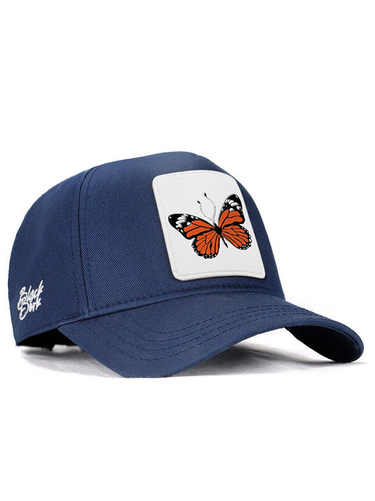 V1 Baseball Butterfly - Unisex Navy Blue Hat (Cap) with 1 Code Logo