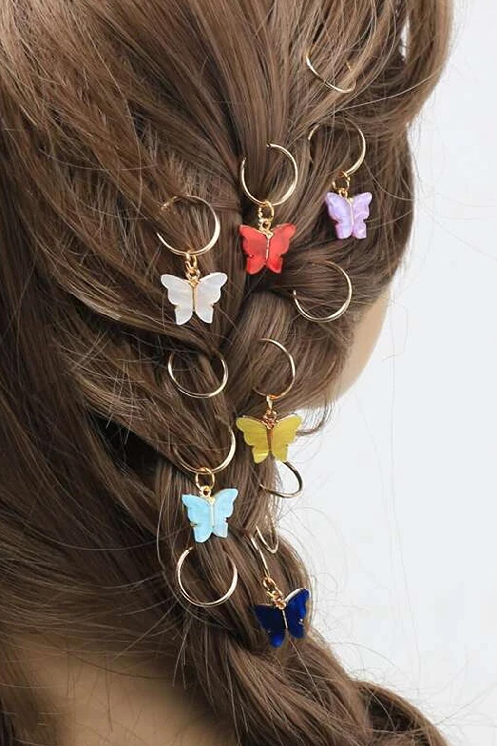 Colorful Butterfly 20 Piece Hair Earring Set