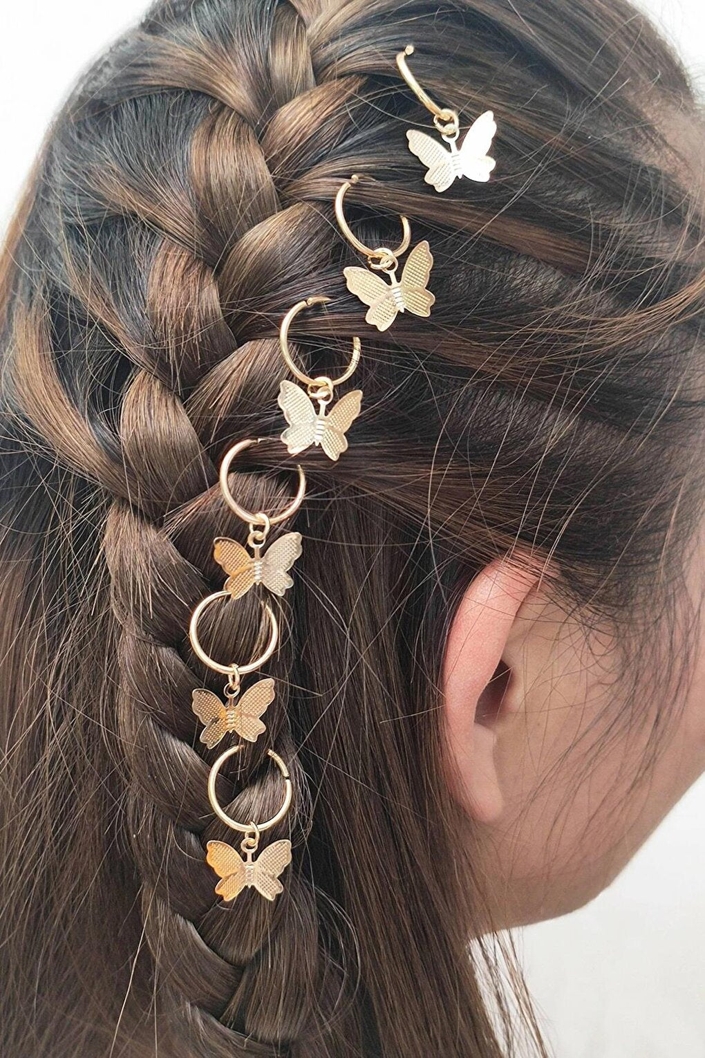 Butterfly Figured Hair Earring Set 6 Pack