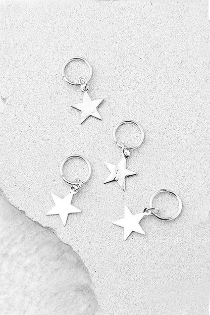 Silver Shooting Stars Hair Earrings Pack of 4