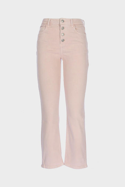 Sydney Powder Color High Waist Buttoned Slim Straight Jean Trousers C 4529-061